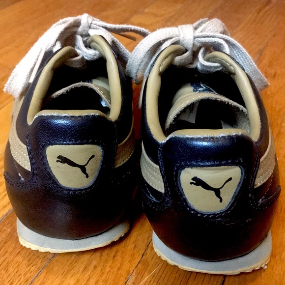 PUMA Tahara Women’s Leather Sneakers, US Size 6/EU 36, Black/Tan, Gently Used - Picture 4 of 8